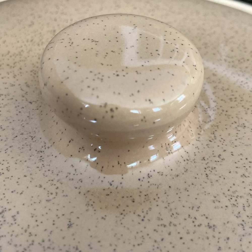Bauer Pottery Monterey Moderne Speckled Vintage Lidded Crock Casserole Dish Cove